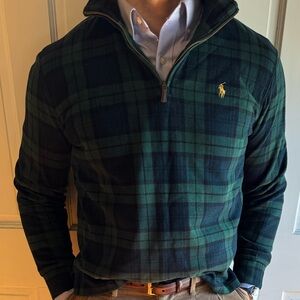 Ralph Lauren Blackwatch Tartan Plaid Quarter Zip